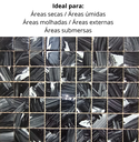 Ver imagem 7 de Pastilha de Vidro Cristal de 29cm x 29cm Rende Glass Mosaic Preto