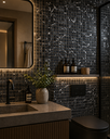 Ver imagem 2 de Pastilha de Vidro Cristal de 29cm x 29cm Rende Glass Mosaic Preto