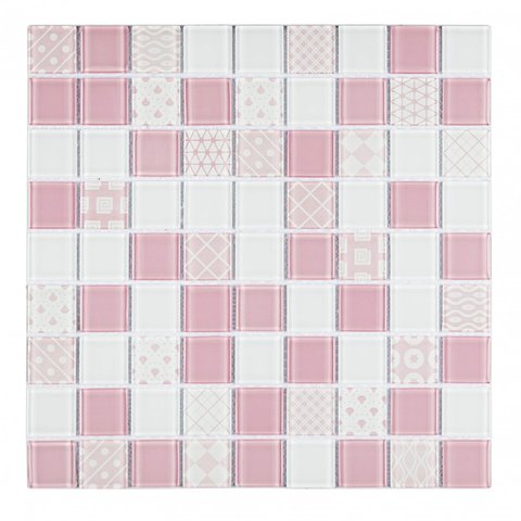 Pastilha de Vidro Patchwork de 29cm X 29cm Rende Glass Mosaic