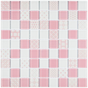 Ver imagem 2 de Pastilha de Vidro Patchwork de 29cm x 29cm Rende Glass Mosaic Branco/Rosa