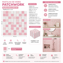 Ver imagem 3 de Pastilha de Vidro Patchwork de 29cm x 29cm Rende Glass Mosaic Branco/Rosa