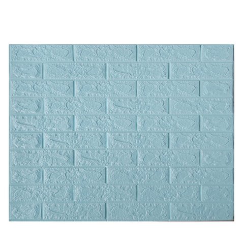 Kit 6 Un/ Espuma 3d - Tijolo Rústico - Azul Piscina