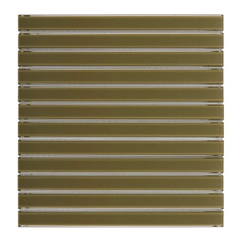 Pastilha de Vidro Lisa de 30cm x 30cm Rende Glass Mosaic Verde/Oliveira