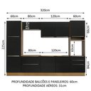 Ver imagem 4 de Armário de Cozinha Completa 320cm Rustic/Preto Lux Madesa 03