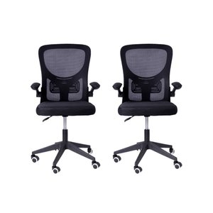 Kit 02 Cadeiras Escritório Rodizio Office Bytes Preto