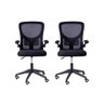 Kit 02 Cadeiras Escritório Rodizio Office Bytes Preto - 1