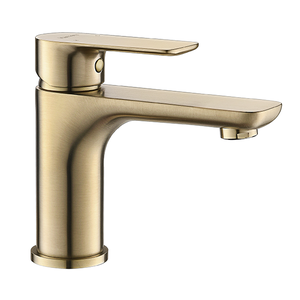 Torneira Misturador Monocomando Dourado Fosco Redondo Para Banheiro M0105DF Harmony Misturador Baixo