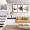Kit Placas Quadros Decorativos Sala 3 Pçs 80x60 Floral Colorido Flores - 4