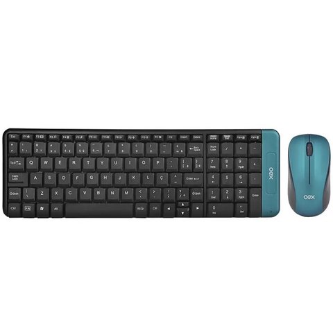 Kit Teclado e Mouse sem Fio 1200 Dpi Oex Blend Tm404 Verde