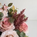 Ver imagem 5 de Arranjo de Rosas Rosa e Flores Envelhecidas no Vaso de Vidro Preto |linha Permanente Formosinha