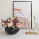 Ver imagem 4 de Arranjo de Rosas Rosa e Flores Envelhecidas no Vaso de Vidro Preto |linha Permanente Formosinha