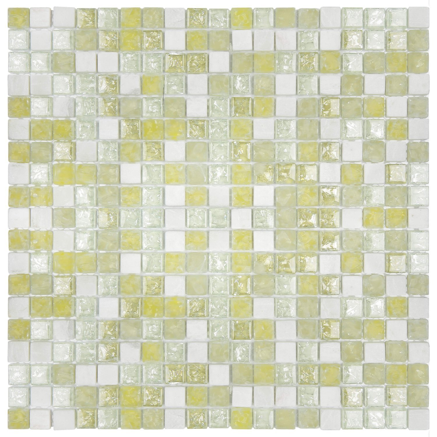Pastilha Mesclada de Mármore e Vidro 31cm x 31cm Stone Glass Mosaic (Placas)