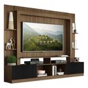 Ver imagem 1 de Estante Com Suporte Tv 65" E 2 Portas Oslo Multimóveis V3386 Madeirada/Preta Madeirado/Preto