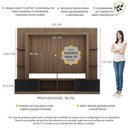 Ver imagem 3 de Estante Com Suporte Tv 65" E 2 Portas Oslo Multimóveis V3386 Madeirada/Preta Madeirado/Preto