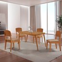 Ver imagem 1 de Mesa de Jantar Copper 120cm Tampo Canto Copo Mdf com 4 Cadeiras Copper Moderna Mobília