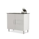 Ver imagem 4 de Balcão Gabinete para Cooktop de 4 Bocas Luan. 02 Portas Cor Branco Brilho com Tampo Marmorizado Pass