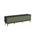 Ver imagem 2 de Rack Kappesberg 3 Portas Preto Fosco/verde Oliva 180cm