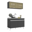 Ver imagem 1 de Armário de Cozinha Compacta 120cm Veneza Multimóveis V2140 Preto/Branco