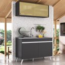 Ver imagem 3 de Armário de Cozinha Compacta 120cm Veneza Multimóveis V2140 Preto/Branco