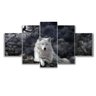 Kit Quadros Decorativos Sala Lobo Branco Mosaico - 1