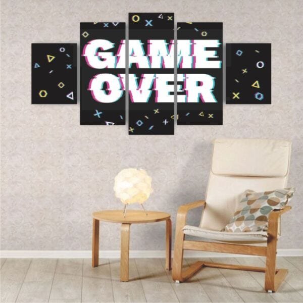 Quadros Decorativos MDF Game Over Colorido Jogos Gamer Sala Quarto - 4