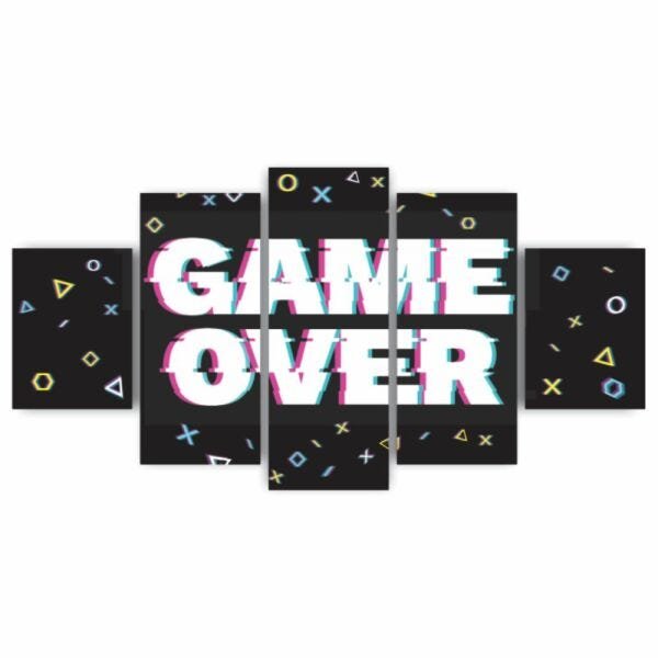 Quadros Decorativos MDF Game Over Colorido Jogos Gamer Sala Quarto - 1