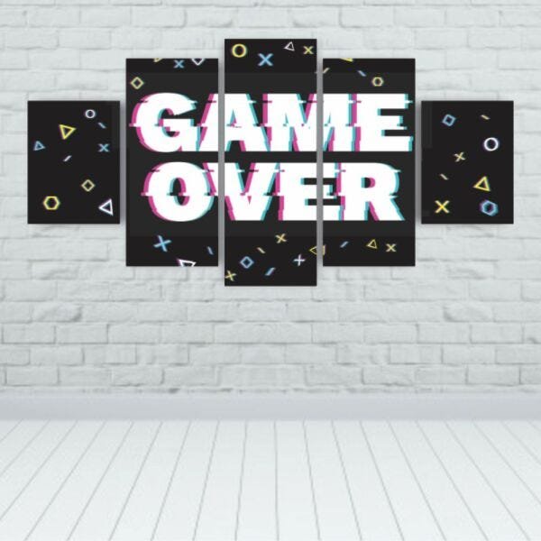 Quadros Decorativos MDF Game Over Colorido Jogos Gamer Sala Quarto - 2