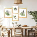 Ver imagem 2 de Kit Luxo 4 Quadros Verde Folhagens Abstrato Boho Bege Sala Cozinha com Moldura Caixa Alta 40cm Ref02