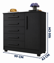 Ver imagem 4 de Cômoda Quarto 5 Gavetas 1 Porta com Chave 2 Divisórias Preto