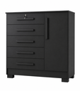 Ver imagem 3 de Cômoda Quarto 5 Gavetas 1 Porta com Chave 2 Divisórias Preto