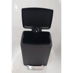 Lixeira inox com pedal retangular Slim Black Matte 6 litros - 9