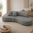 Ver imagem 2 de Sofá Luxo Sala Salão 300cm Virginia 3 Lugares Linho Cinza