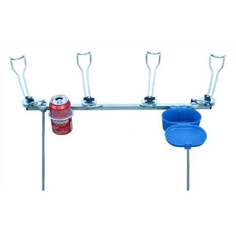 Suporte De Pesca 4 Varas - Fixa No Chão Com Acessório