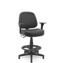 Ver imagem 1 de Cadeira Plaxmetal Premium Caixa Alta Back System NR17 Ergonômica Vinil Preto T19 com Braços