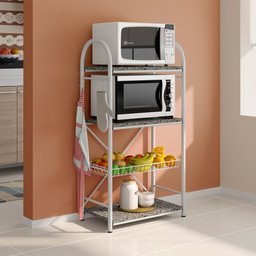 Fruteira Suzy 852A 3 Prateleiras em Granito Cromo Branco Artefamol - 2