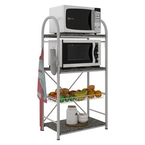 Fruteira Suzy 852A 3 Prateleiras em Granito Cromo Branco Artefamol