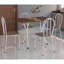 Ver imagem 2 de Kit Mesa de Jantar Jade 91 Cm Nature com 04 Cadeiras Texas Bege Ferro Branco - Pallazio