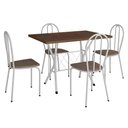 Ver imagem 1 de Kit Mesa de Jantar Jade 91 Cm Nature com 04 Cadeiras Texas Bege Ferro Branco - Pallazio