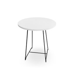 Mesa de Canto Lateral Amsterdã Alta Redonda - Preto e Branco - 1
