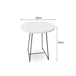 Mesa de Canto Lateral Amsterdã Alta Redonda - Preto e Branco - 6
