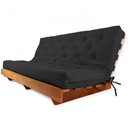 Ver imagem 1 de Sofá Cama Futon L Acquablock Preto em Madeira Nobre Maciça
