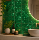 Ver imagem 2 de Pastilha de Vidro Mesclada de 30cm x 30cm Rende Glass Mosaic Verde