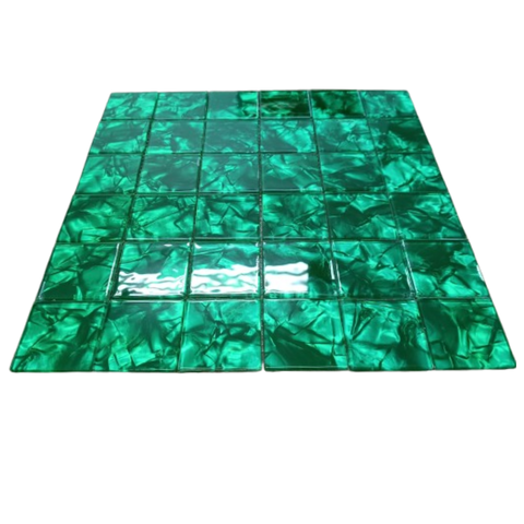Pastilha de Vidro Mesclada de 30cm x 30cm Rende Glass Mosaic Verde