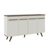 Aparador Buffet Retrô Movelbento 160cm 4 Portas Off White/Rústico - 2