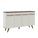 Ver imagem 2 de Aparador Buffet Retrô Movelbento 160cm 4 Portas Off White/Rústico