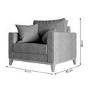 Ver imagem 5 de Kit Sofá 2 Lugares e 2 Poltronas Beny com Base de Madeira Linho Cinza