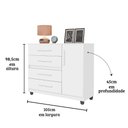 Ver imagem 3 de Comoda Prata Cor:branco Mizza Decor- Armário para Quarto