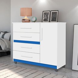 Comoda Prata Cor:branco Mizza Decor- Armário para Quarto - 5