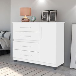 Comoda Prata Cor:branco Mizza Decor- Armário para Quarto - 2