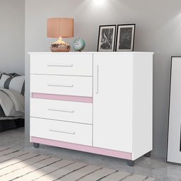 Comoda Prata Cor:branco Mizza Decor- Armário para Quarto - 7